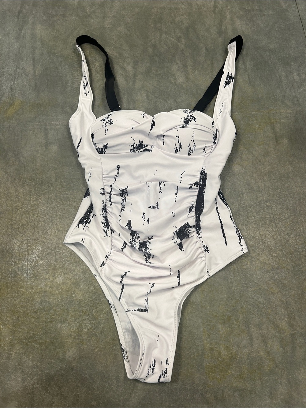 Graphic Ruched One Piece Swimsuit